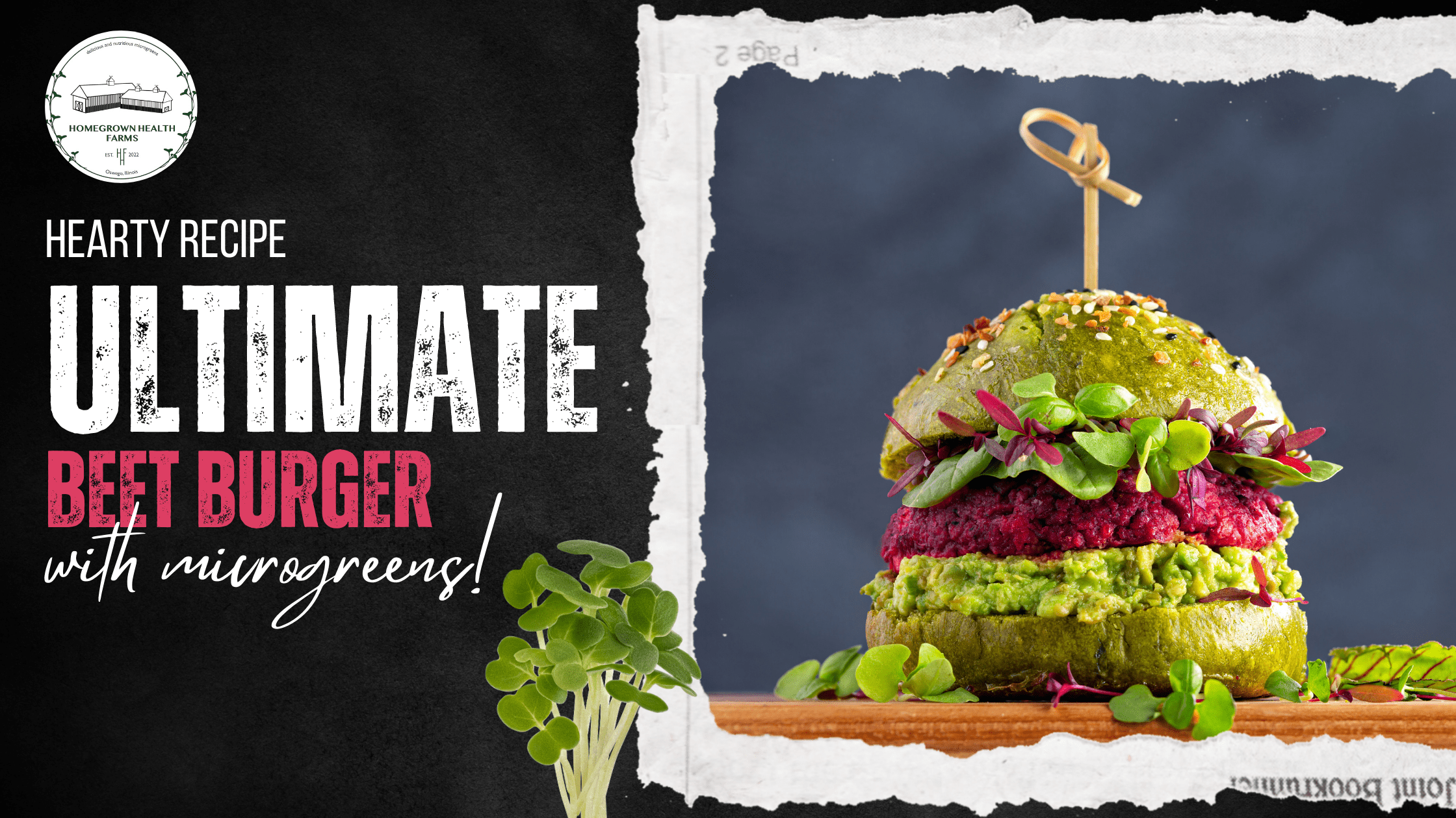 ultimate beet burger recipe with fresh microgreens