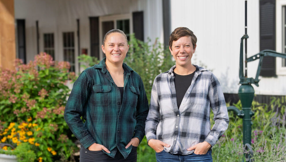Rachel & Sarah in front of the Co-Op Shop 1000x563